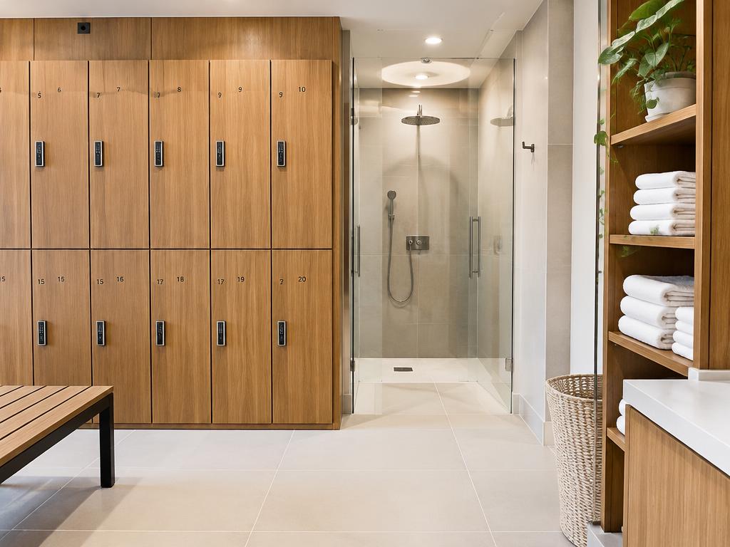 Showers and lockers
